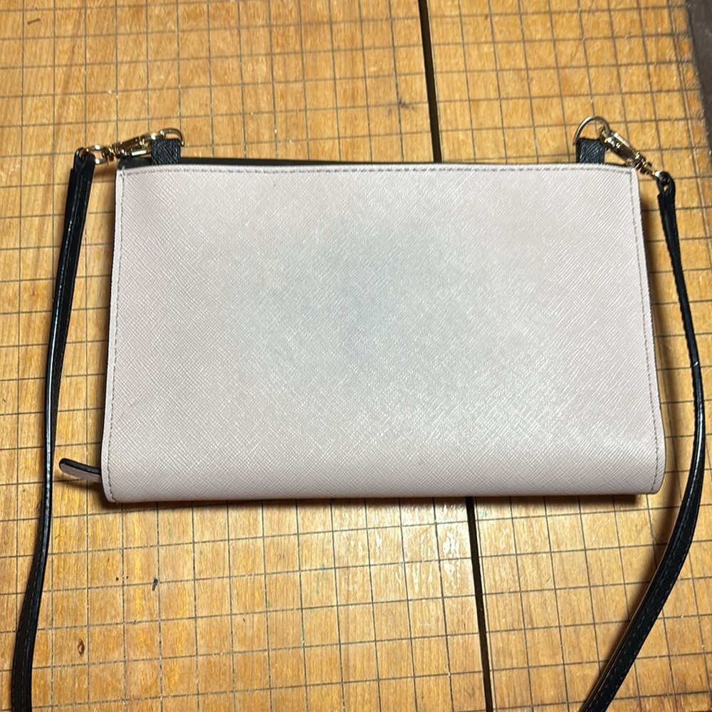 2 kate spade Crossbody Bags, Wallets w Detachable Strap, Black Cream Leather - Picture 8 of 17